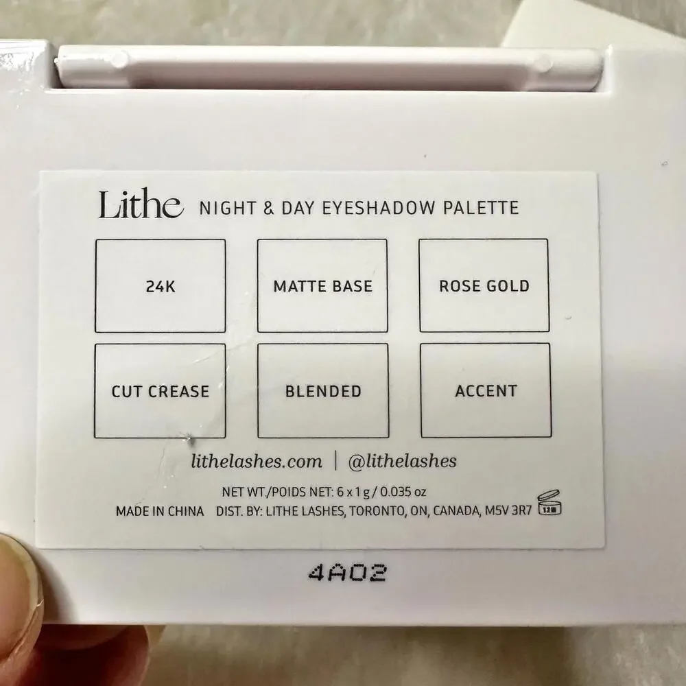 NIB Lithe Night & Day 6 Shade Eyeshadow Palette 6x1g